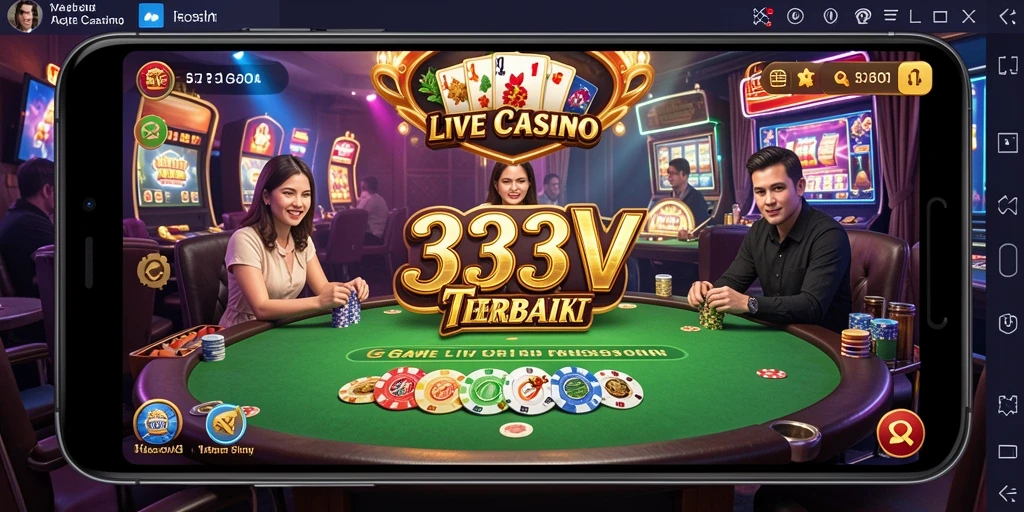 Screenshot gameplay 333V menampilkan dealer langsung dan interaksi player.