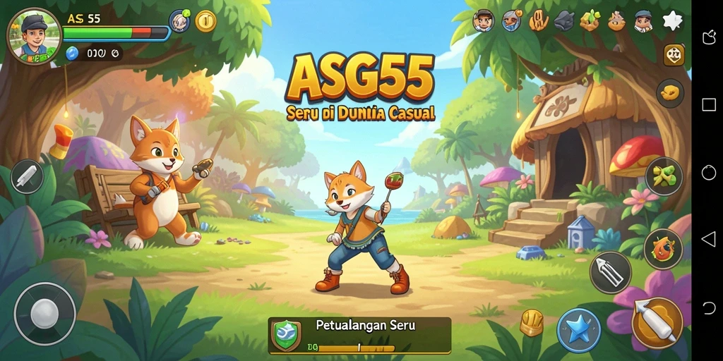 Tampilan gameplay <strong>ASG55</strong> yang penuh warna dan seru.