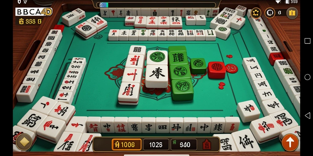Tampilan gameplay BBCA4D yang menarik dengan desain ubin Mahjong.