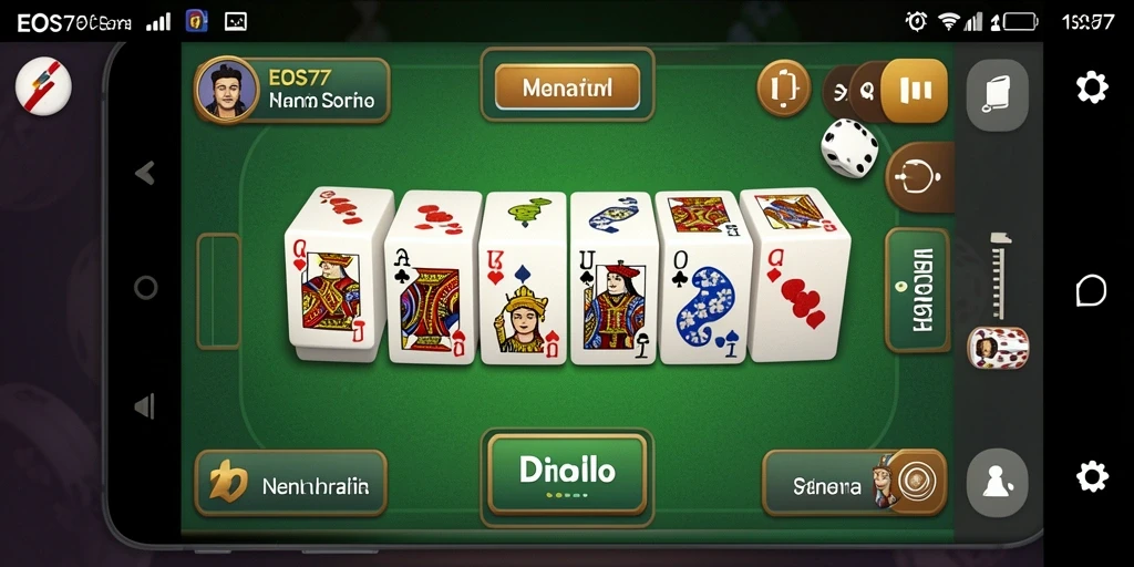 Tangkapan layar gameplay EOS77 yang menampilkan keseruan bermain Domino.