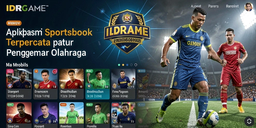 Tampilan screenshot utama IDRGAME dengan berbagai permainan taruhan olahraga.