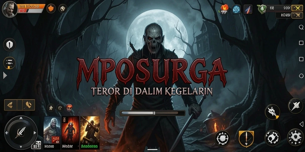 Tampilan gameplay MPOSURGA yang mencekam dan menakutkan.