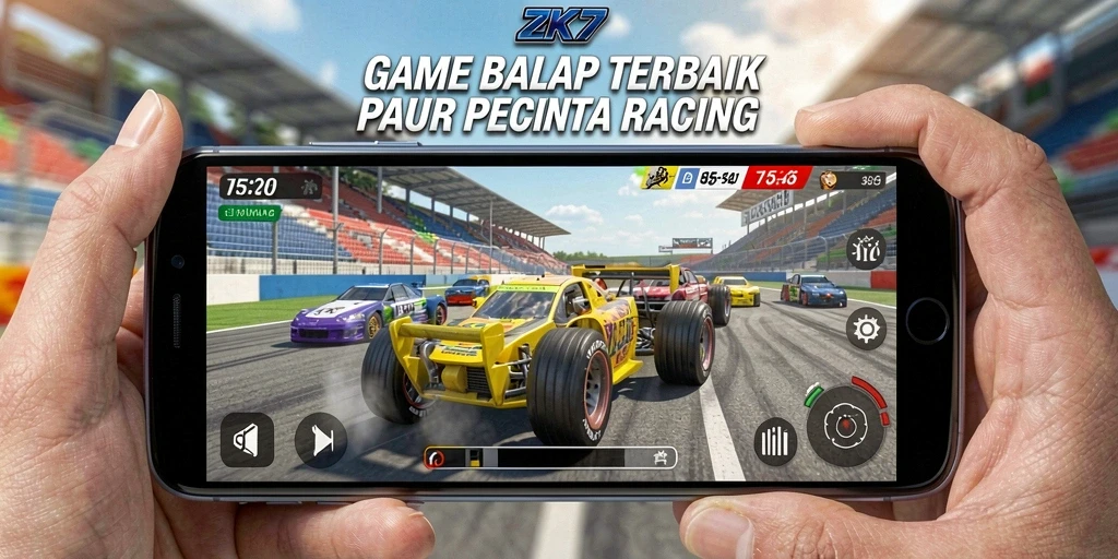 Tangkapan layar menampilkan aksi balap seru di ZK7.